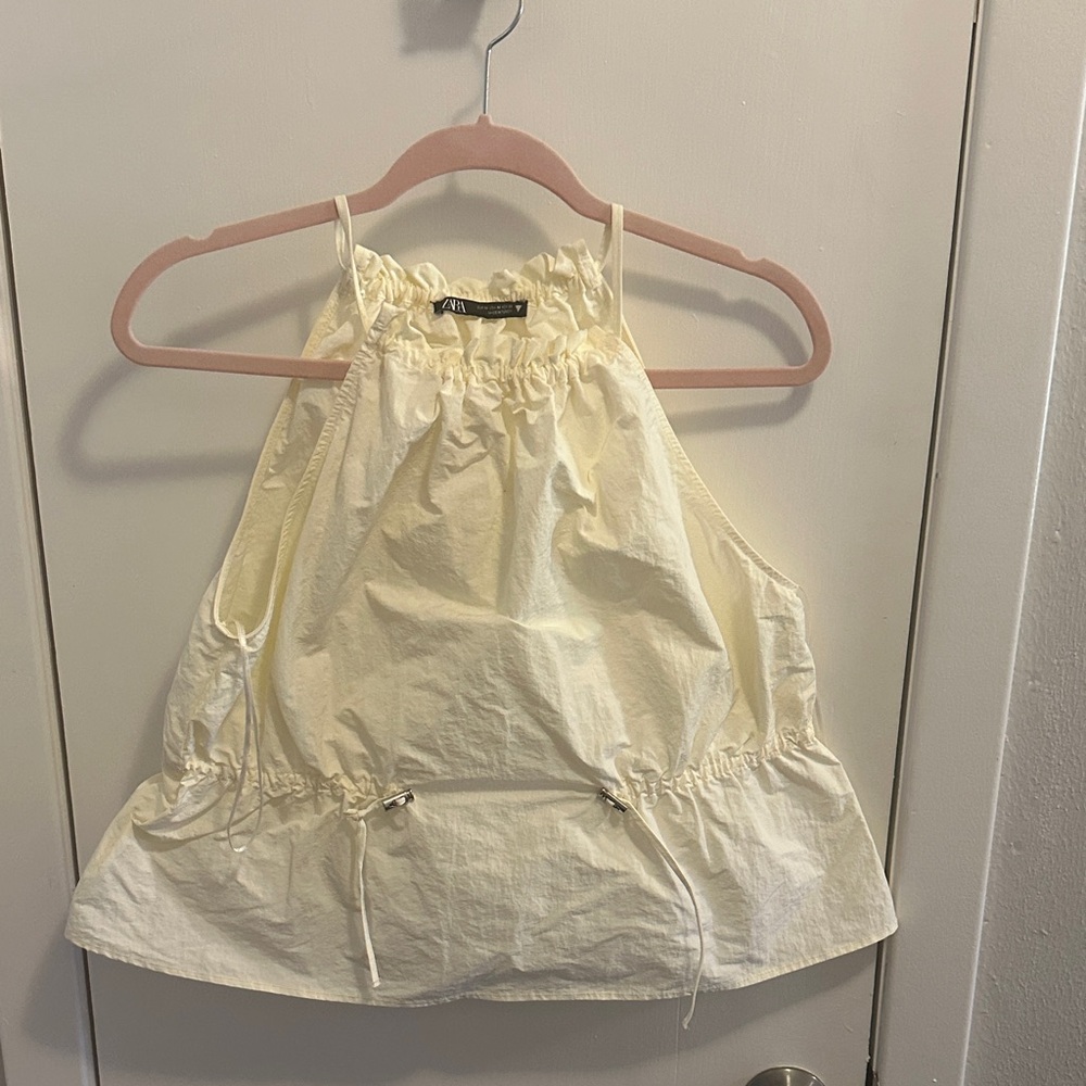 Zara Ivory Halter Tank Top